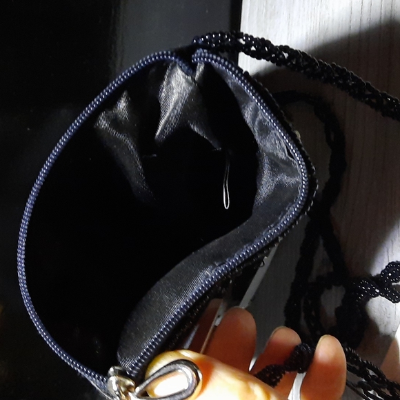 Handmade Silk Mother of Pearl Crossbody Purse Wedding Formal Party Prom Dance - Picture 4 of 8